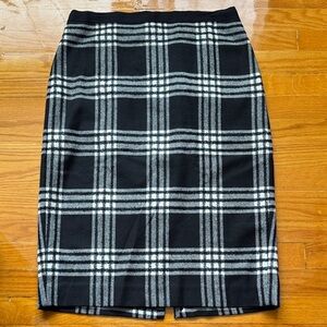 NWOT Talbots Black and White Checkered High Waist Pencil Skirt With Texture